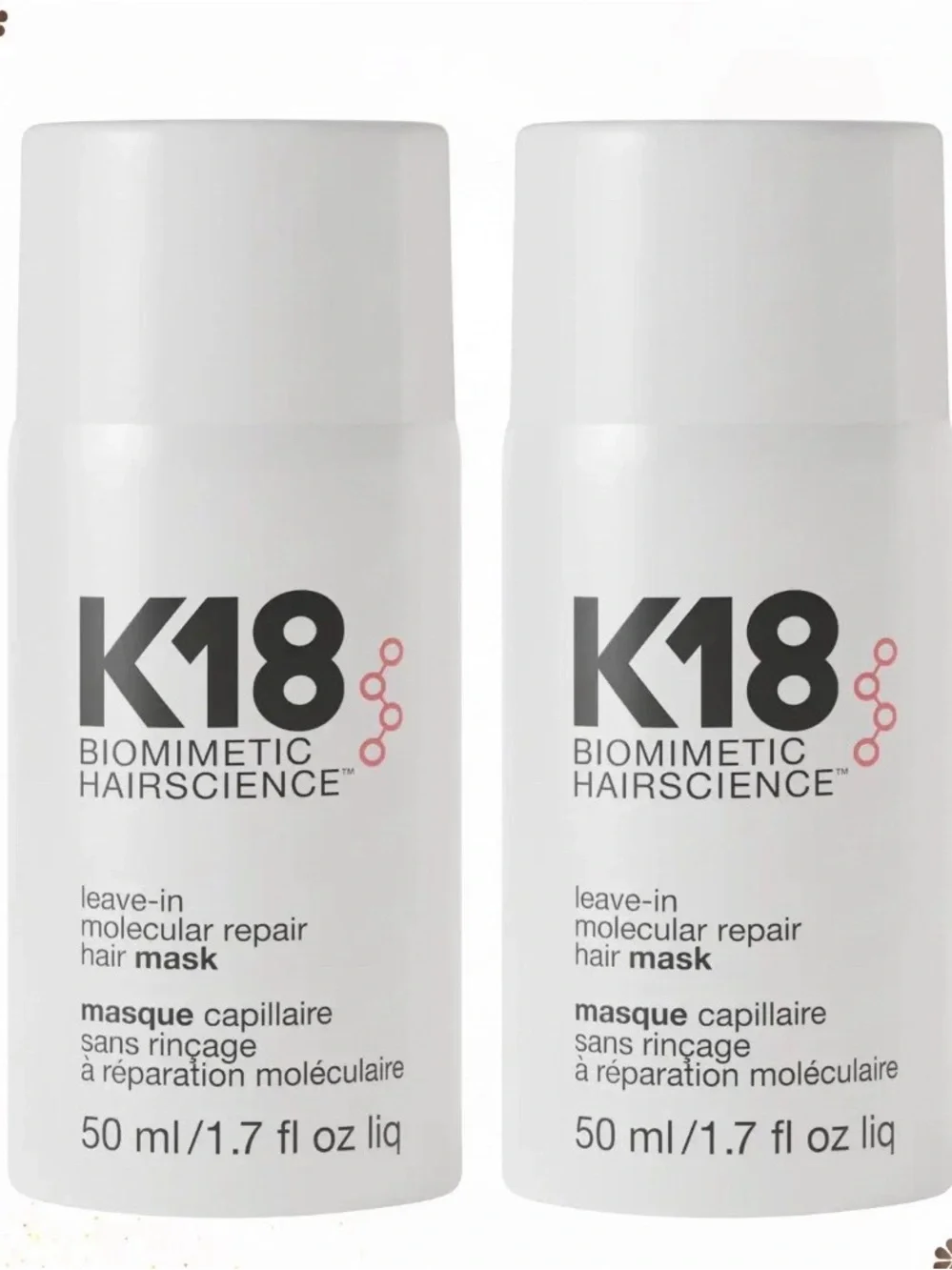 K18 Leave-In Molecular Repair Hair Mask - 1.7 fl oz, Lot of 2, NWOB